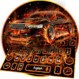 Fire Burning Sport Car Keyboard आइकन