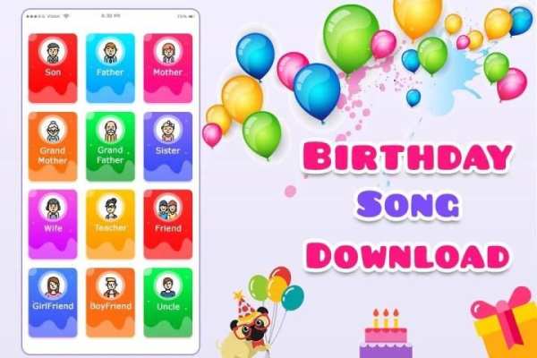 Birthday Song Download Free स्क्रीनशॉट 3
