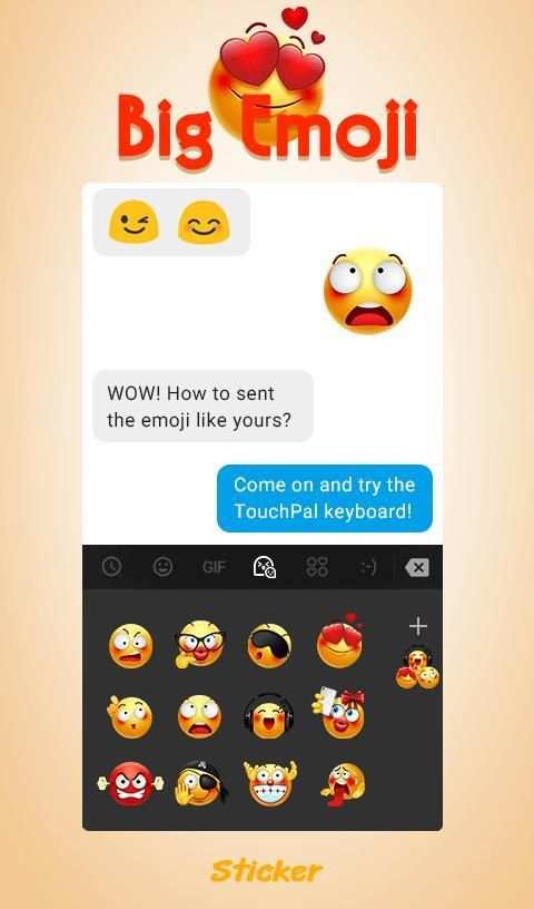 TouchPal Big Emoji Sticker स्क्रीनशॉट 3