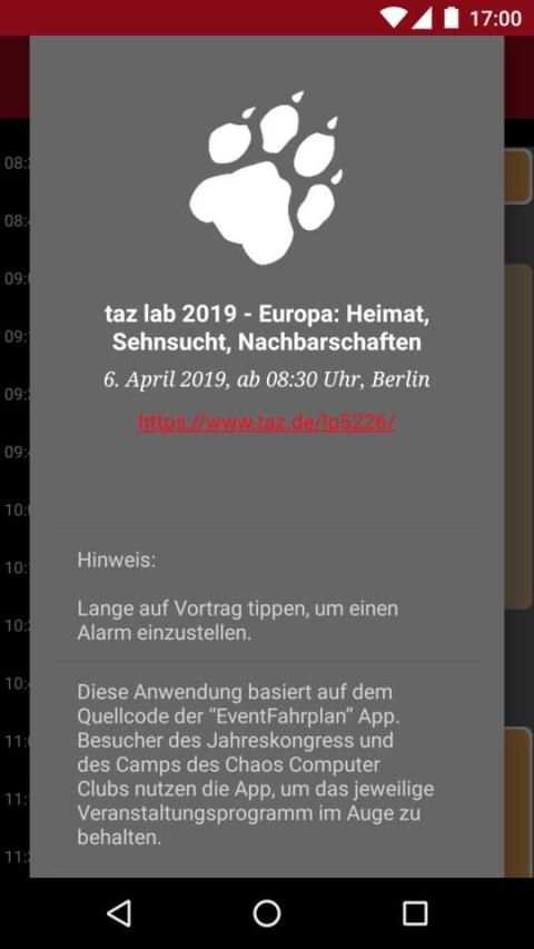 taz lab 2019 Fahrplan screenshot 9