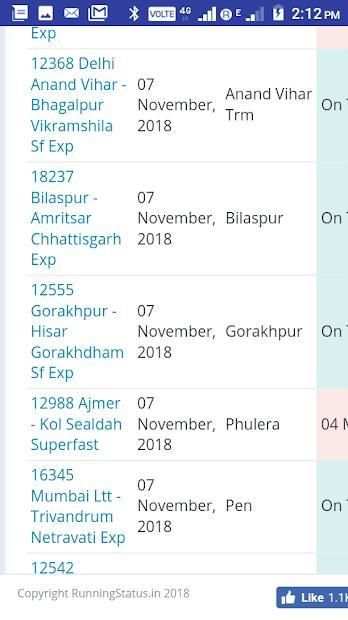 Live Runing train status screenshot 2