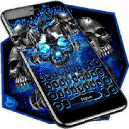 ikon Blue Black Skull Keyboard Theme
