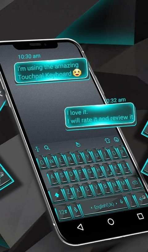 Neon Blue and Matt Black Keyboard screenshot 3