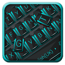 Neon Blue and Matt Black Keyboard icon