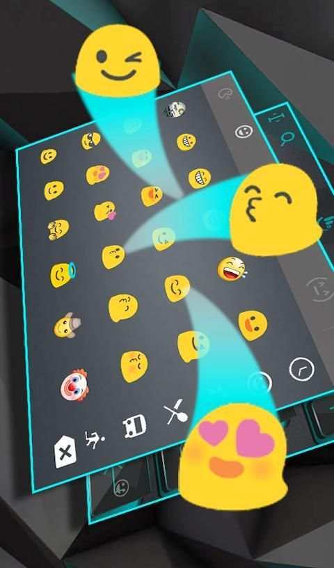 Neon Blue and Matt Black Keyboard screenshot 1
