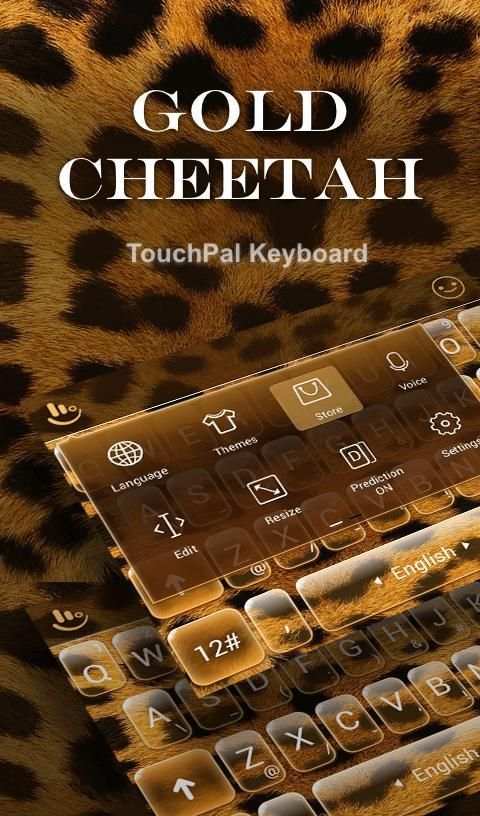 Gold Cheetah Keyboard Theme screenshot 4