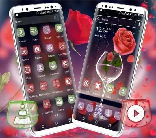 Rose in Glass Launcher Theme स्क्रीनशॉट 2