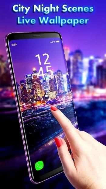 City Night Scenery APUS Live Wallpaper screenshot 1