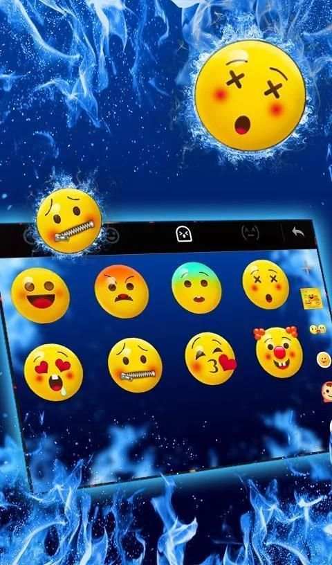 Blue Fire Skull Keyboard Theme screenshot 2