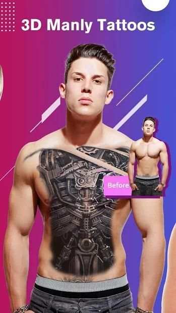 Manly Photo Editor - Hairstyles, Abs, Tattoo screenshot 2