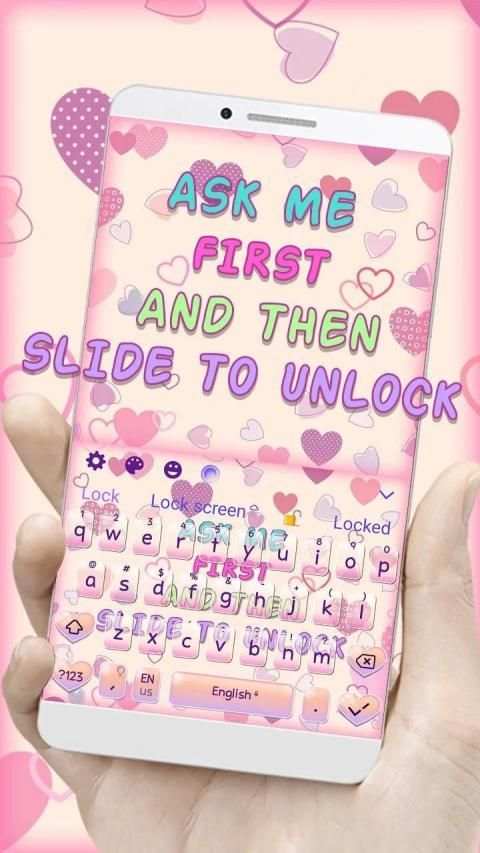 Girly Lock Screen Keyboard Theme स्क्रीनशॉट 3