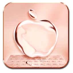 ikon Crystal Apple Keyboard Theme - Rose Color Beauty