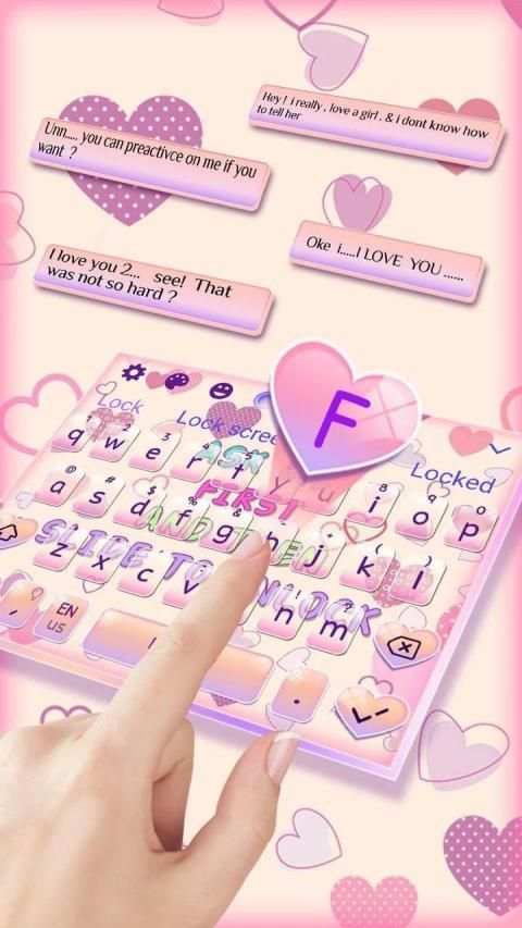 Girly Lock Screen Keyboard Theme स्क्रीनशॉट 2