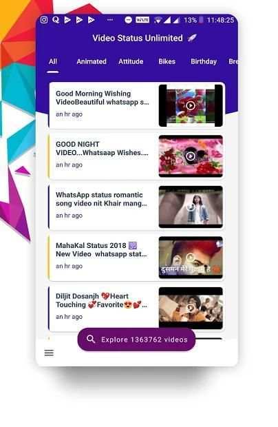 Video Status Unlimited and Gif's स्क्रीनशॉट 2