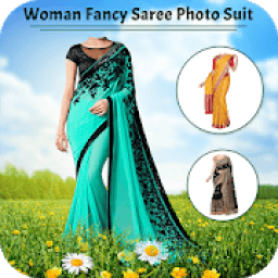 ikon Woman Fancy Saree Photo Suit 