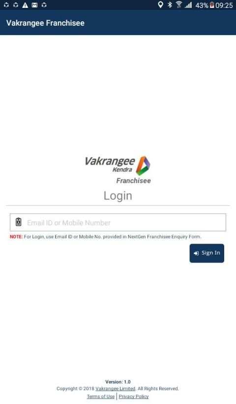 Vakrangee Franchisee स्क्रीनशॉट 1