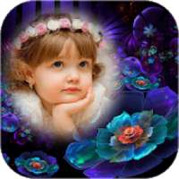 Neon Flower Photo Frame on 9Apps