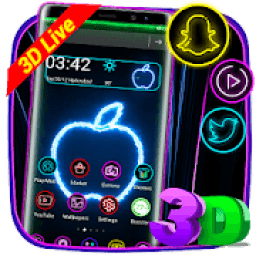 3D Neon Live Apple Theme आइकन