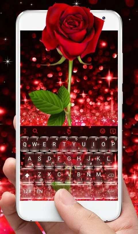 Red Rose Flower Keyboard Theme स्क्रीनशॉट 3