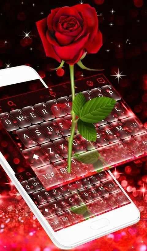 Red Rose Flower Keyboard Theme स्क्रीनशॉट 1