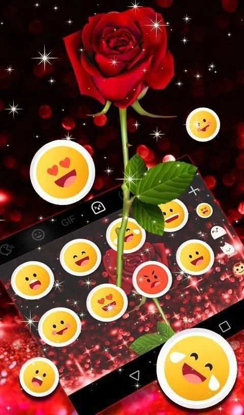 Red Rose Flower Keyboard Theme स्क्रीनशॉट 5