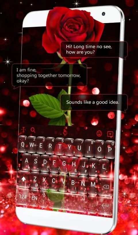 Red Rose Flower Keyboard Theme स्क्रीनशॉट 2