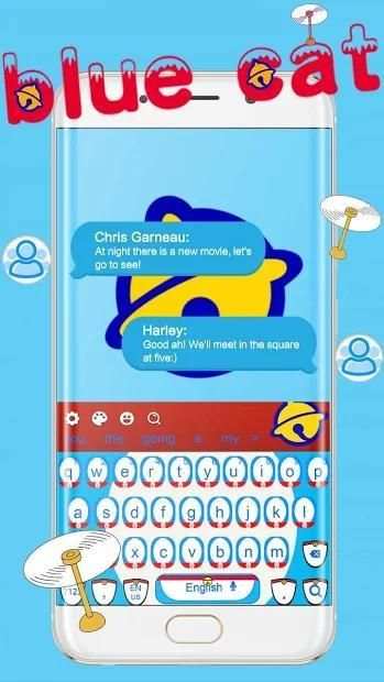 Cute Blue cat keyboard screenshot 3