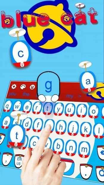 Cute Blue cat keyboard screenshot 2