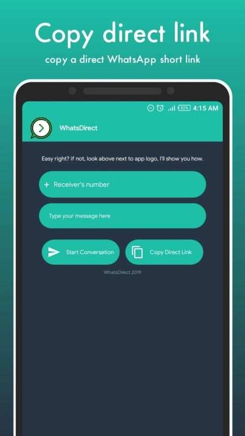 WhatsDirect - Direct chat with no contact saving screenshot 1