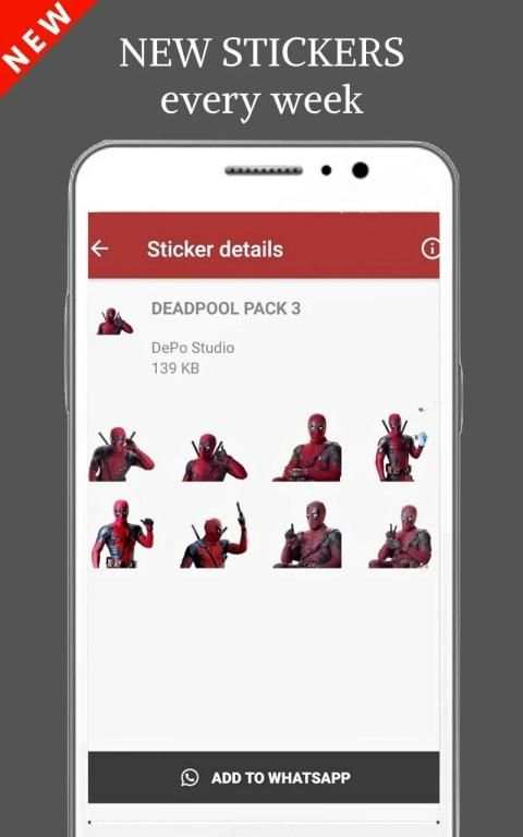 Deadpool Stickers For WhatsApp - New WAStickerApps screenshot 1
