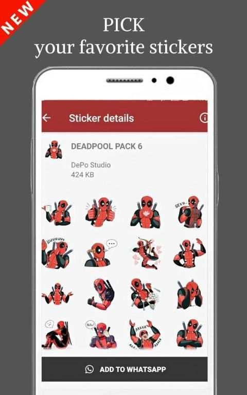 Deadpool Stickers For WhatsApp - New WAStickerApps screenshot 3