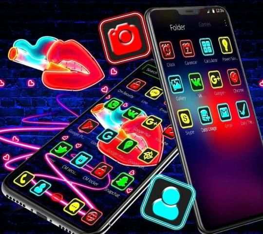 Neon Lips Launcher Theme* screenshot 1