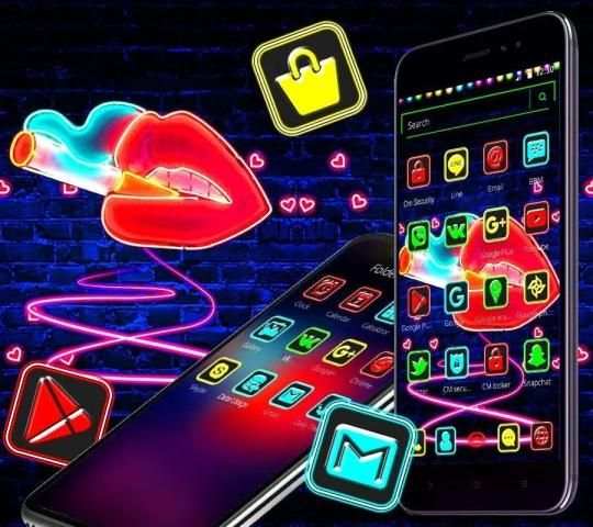 Neon Lips Launcher Theme* screenshot 2