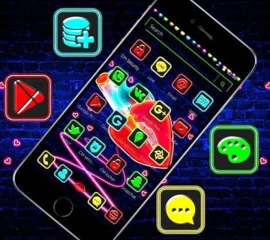 Neon Lips Launcher Theme* screenshot 3