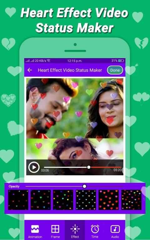 Heart Effect Video Status Maker & Video Status2018 स्क्रीनशॉट 8