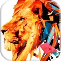Lion Poly Sphere: Animals PolyRoll 3D Puzzle Game