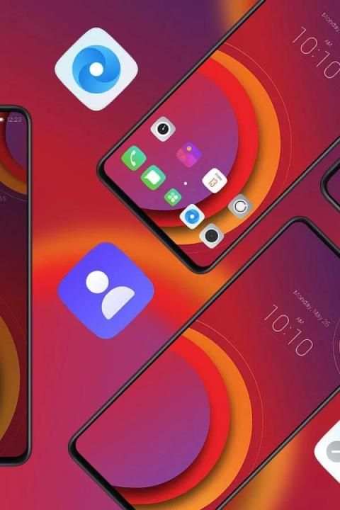 Abstract Classic jio phone 3 Red Circle theme 3 تصوير الشاشة