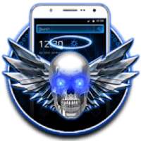 Blue Tech Angel Skull Theme