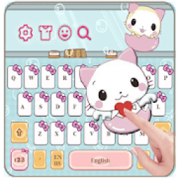 Cute Pink Kitty keyboard theme आइकन