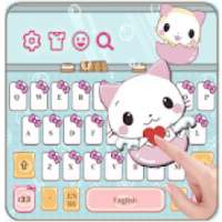 Cute Pink Kitty keyboard theme