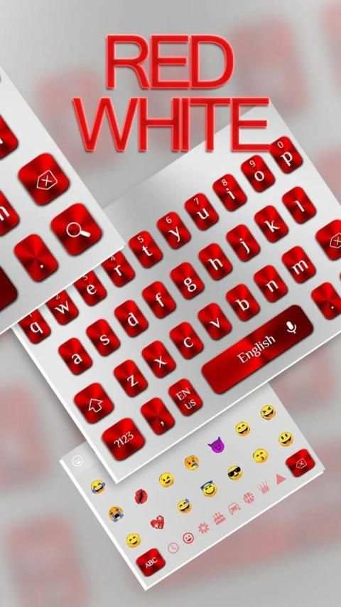 White Red Keyboard स्क्रीनशॉट 2