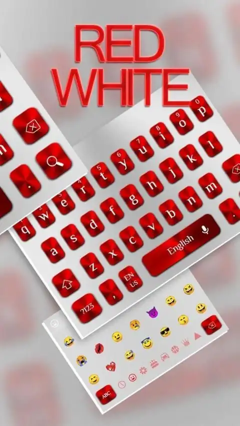 White Red Keyboard screenshot 2