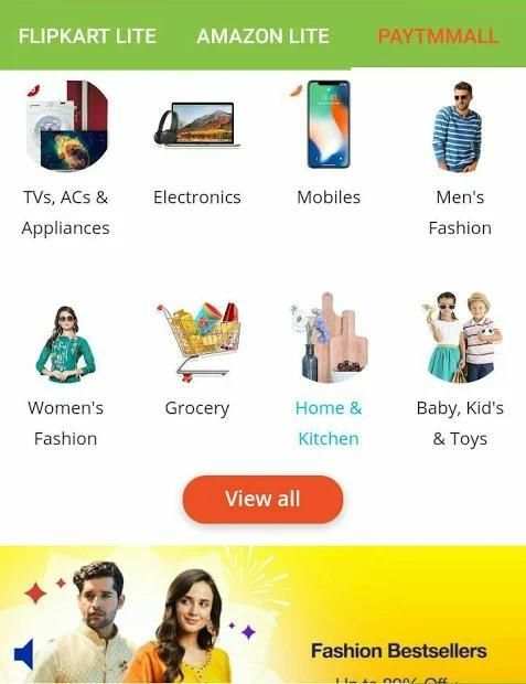 Flipkart & Amazon Lite App स्क्रीनशॉट 1