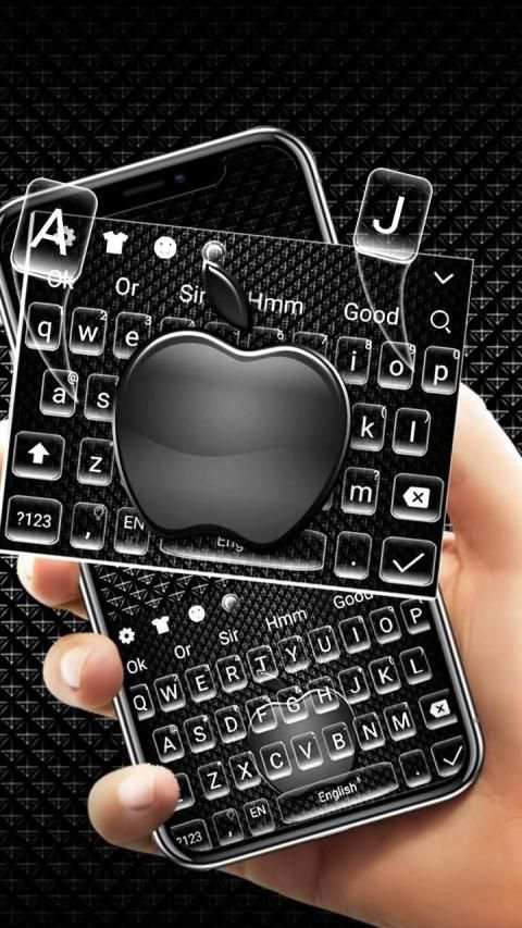 Cool Black Apple Keyboard Theme* स्क्रीनशॉट 1