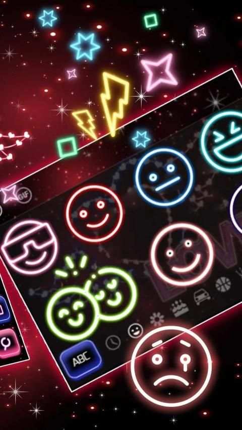 Neon Love Heart Tema Keyboard screenshot 1
