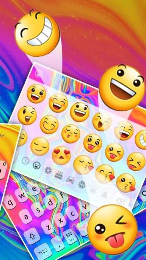 Liquid Rainbow Keyboard Theme स्क्रीनशॉट 1