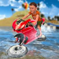 Water Surfing Moto Bike Stunts