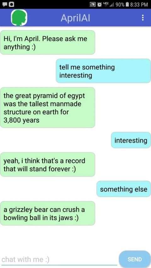 April AI Chatbot screenshot 2