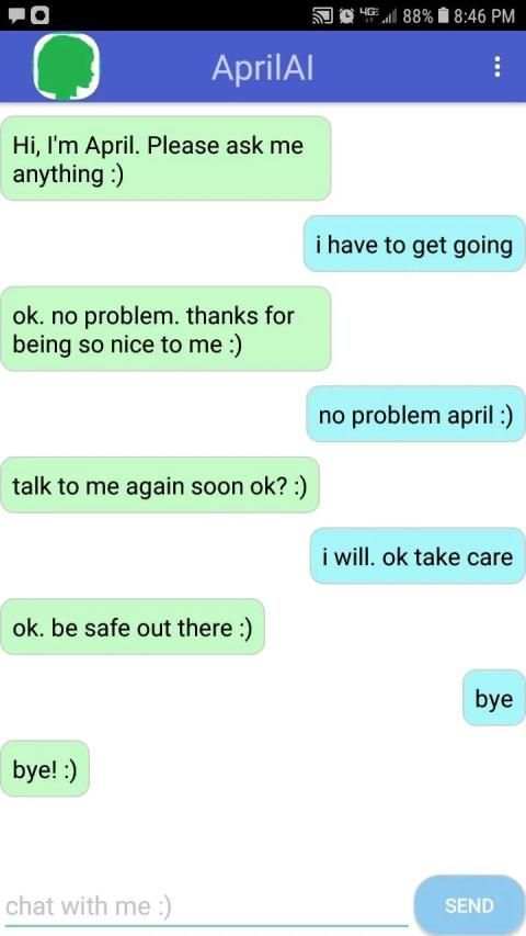 April AI Chatbot screenshot 1