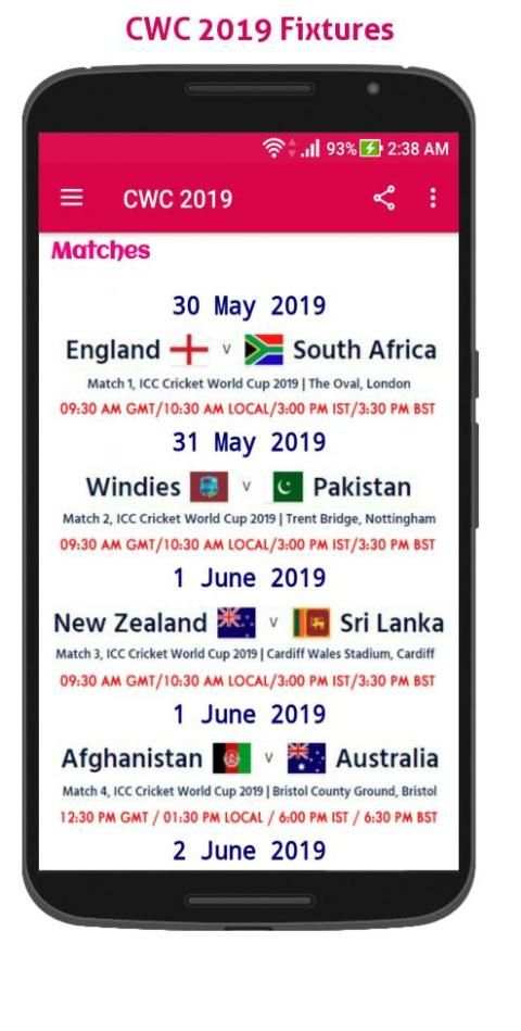 CWC 2019 - ICC Cricket World Cup स्क्रीनशॉट 4